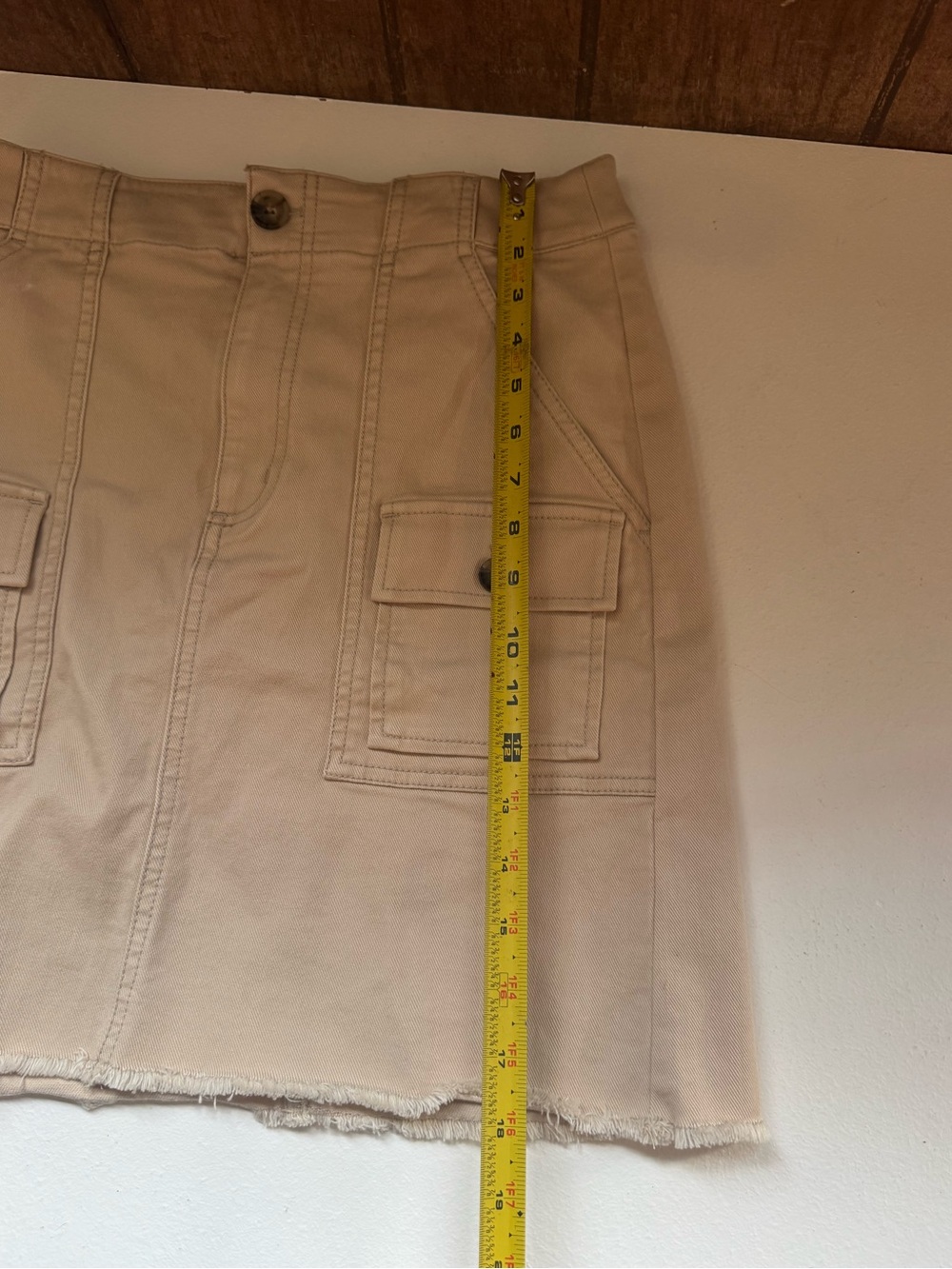 Loft cream denim Cargo Utility Pocket Mini Skirt- size 2 Petite - Picture 6 of 9